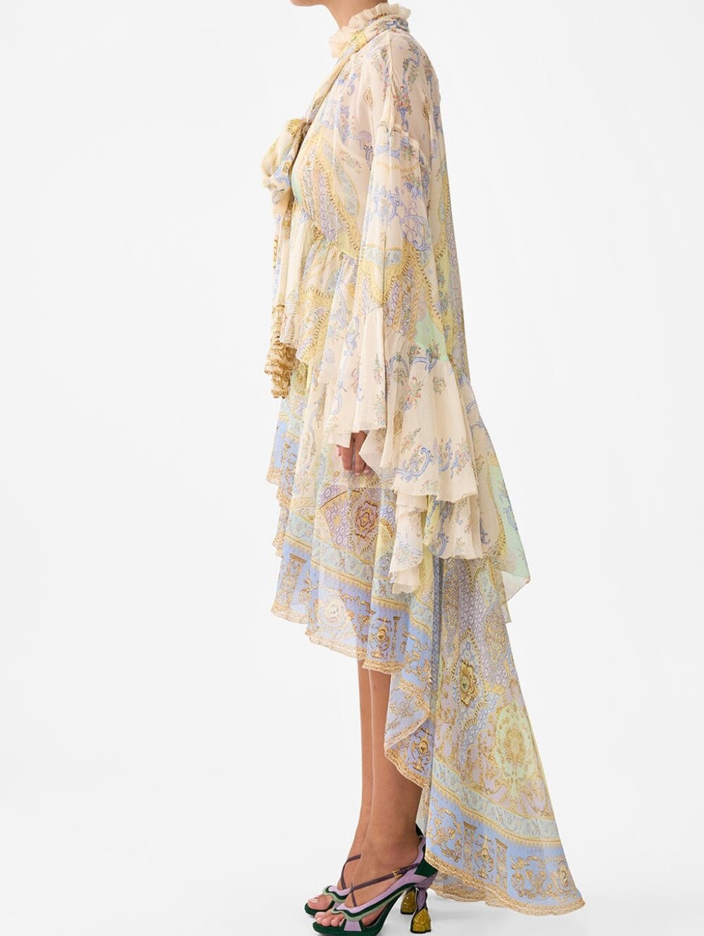Camilla ruffle high low dress with long sleevein East of istanbul - Picture 4 of 16